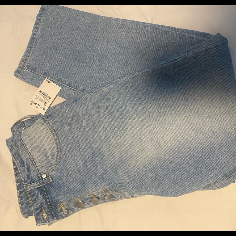 Straight leg high waisted jeans
